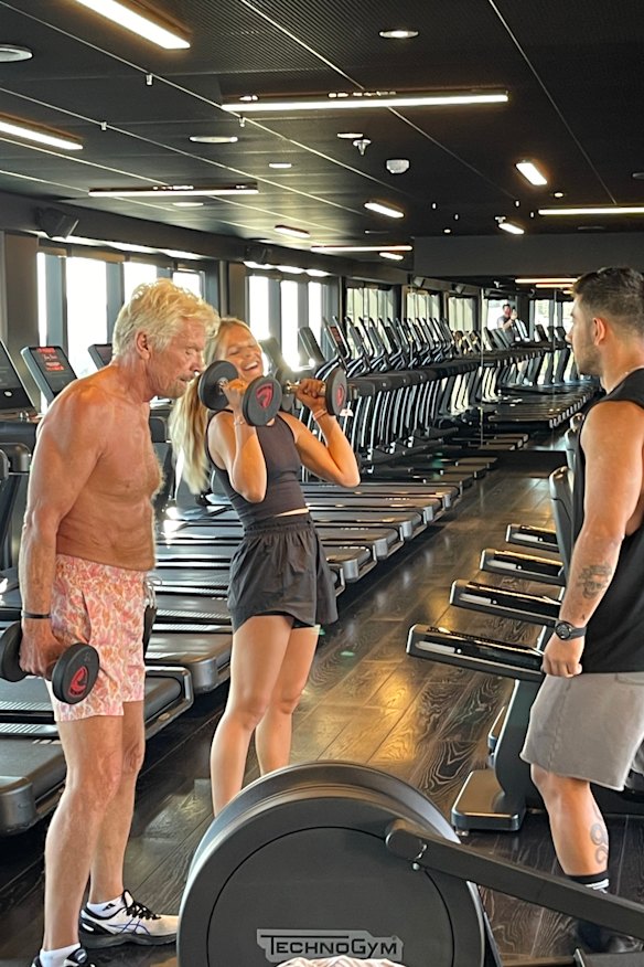 Celebrity PT Jono Castano put Sir Richard Branson through his paces in Miami last week.