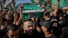 Men carry the coffin of Amal fighter Ayman Kamel Idriss who was killed in an Israeli strike in southern Lebanon at the weekend. 