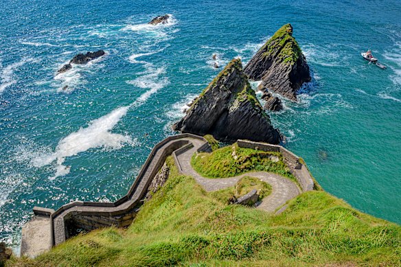 Ireland’s Dingle Peninsula protrudes into the Atlantic Ocean at the extreme edge of Europe.