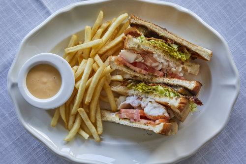 Moreton Bay bug club sandwich.