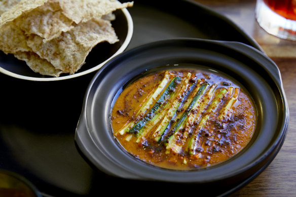 Gang-doenjang – Korean soybean dip with barley crackers.