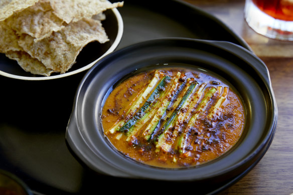 Gang-doenjang - Korean soybean dip with barley crackers.