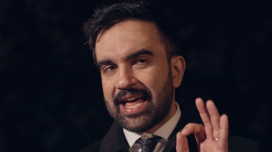 New York mayoral candidate Zohran Mamdani speaks at Dutch Kills Playground on Monday, Nov. 3, 2025, in the Queens borough of New York. (AP Photo/Andres Kudacki)