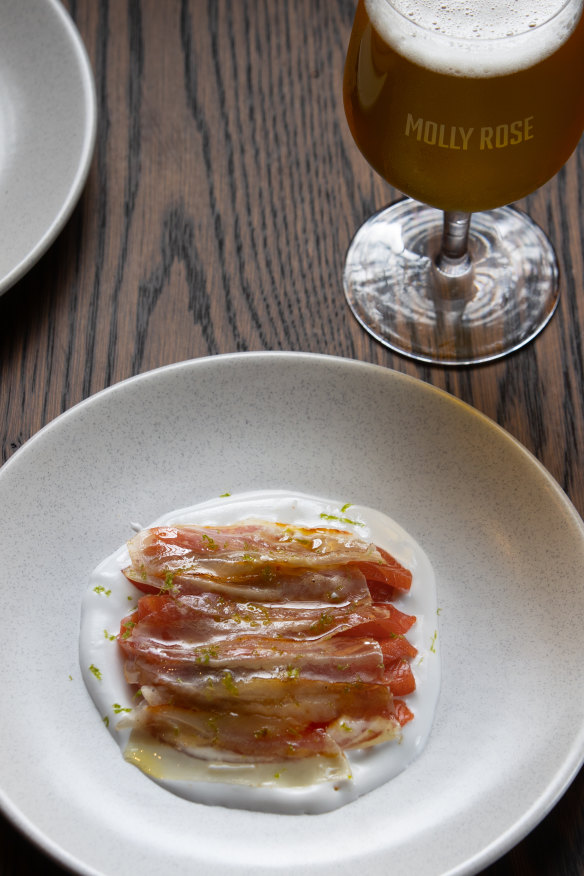 Cured trout with guanciale.