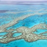 The Great Barrier Reef from the air.