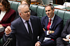 Prime Minister Anthony Albanese and Treasurer Jim Chalmers during question time at Parliament House.