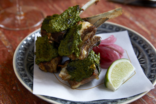 Hara bhara goat riblets at Raja restaurant in Potts Point.