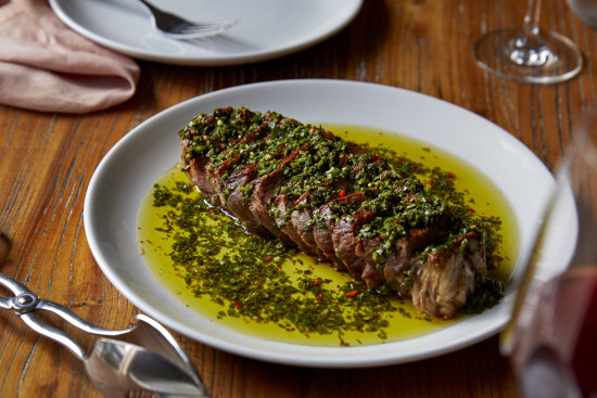 Go-to dish: Steak with chimichurri.