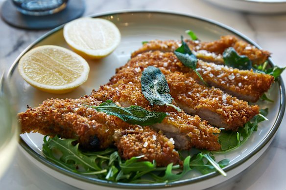 Cotoletta alla Milanese (pork schnitzel with crispy sage).