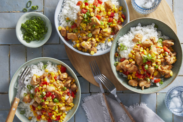 Serve the hash over rice (pictured) or in tortillas.