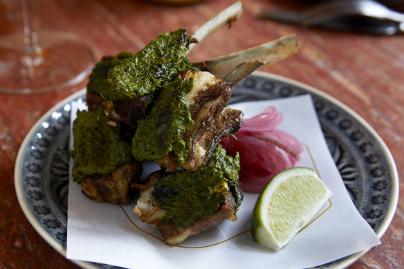 Hara bhara goat riblets.