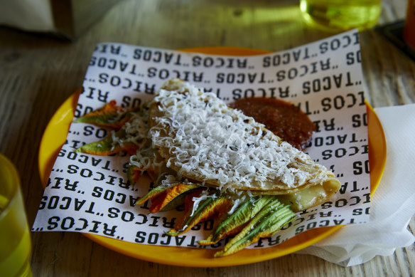 Go-to dish: Zucchini flower quesadilla.