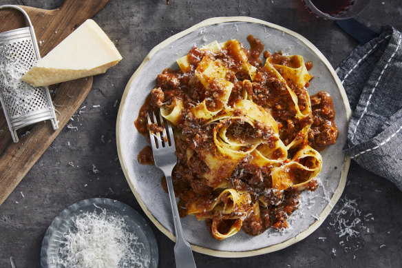 Serve this sausage ragu with pappardelle.