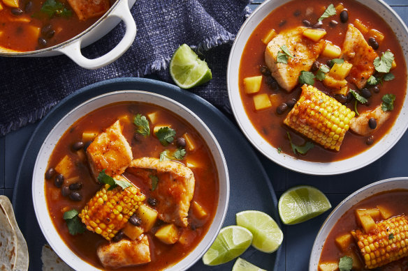 One-pot wonder: RecipeTin Eats’ Mexican fish stew.