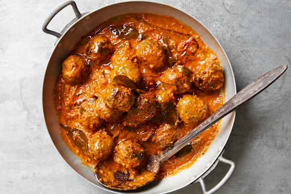 O Tama Carey borrows the meatball method from Italian cooking, but swaps tomato sauce for curry.