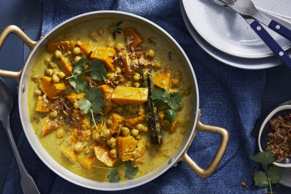 RecipeTin Eats’ golden coconut pumpkin and chickpea curry.