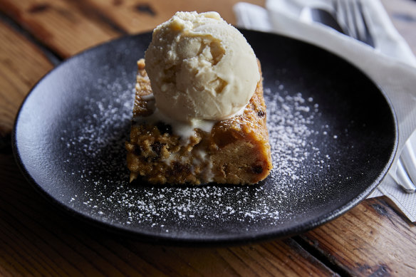 Panettone bread and butter pudding.