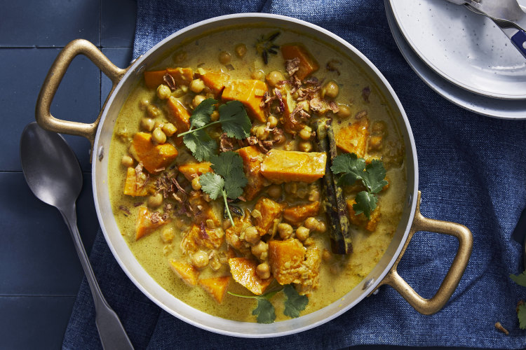 RecipeTin Eats’ golden coconut pumpkin and chickpea curry.