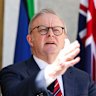 Prime Minister Anthony Albanese at a press conference at Parliament House.