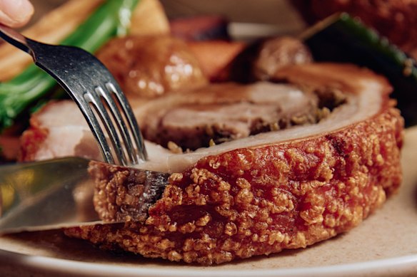 Roast pork and crackling at The Lincoln.