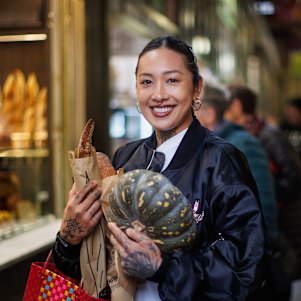 Nat Thaipun shopping at the market