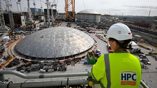 The Hinkley C nuclear plant under construction in the UK, the country’s first in two decades.