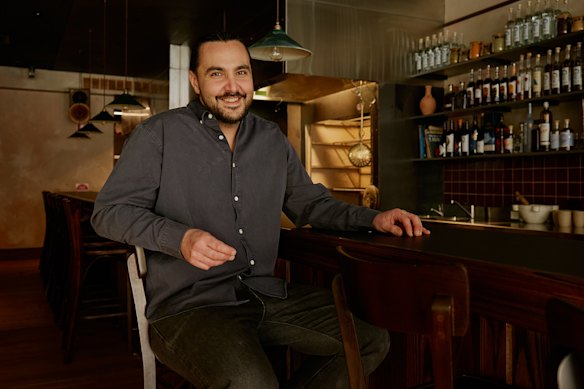 Tom Sarafian at his Collingwood restaurant Zareh, which won The Age Good Food Guide 2026 New Restaurant of the Year Award.