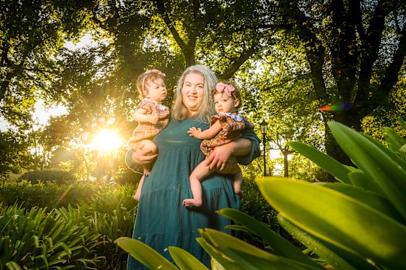 Mum Aimee used a donor egg from her sister to help create her identical twin daughters, Winnie and Dulcie, born last year, after many rounds of IVF. 