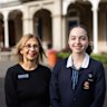 Sacre Coeur student Charlotte Martin, and principal Adelina Melia-Douvos. The Glen Iris school was among the highest achieving Catholic schools in the state.