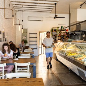 The cafe is in an old butcher shop.