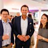 Andrew Jackson, Adam Gilchrist and Melanie Jackson at the RMHC Gala Ball launch on Tuesday night. Picture: Ronald McDonald House Charities