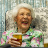 The tough as nails supercententarian enjoying her daily glass of Emu Export