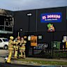 Fire Rescue Victoria (FRV) crews at the offices of El Dorado on Tuesday.