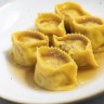 Veal agnolotti in broth at Enoteca Boccaccio.