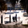 A police search takes place after a man’s body was found at the dock of Bayview Park on Saturday, 13 June. 