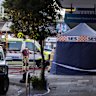 Emergency services at the scene of the shooting.