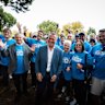 Tim Wilson with supporters as he claimed victory in Goldstein.