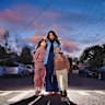 Sara Puhar with children Freddie, 5, and Luna, 8 near their home in Yarraville where locals are concerned for their health and safety with effects of a local cement manufacturer