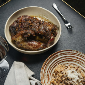 The signature lamb shoulder and manti dumplings.
