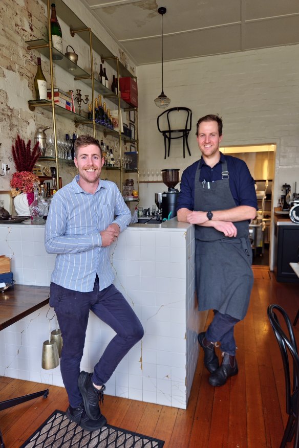 Ben McLachlan (left) and Jackson Fort at Bistrot Plume in Belmont.