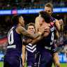 Freo up for the fight: Dockers show class in big win against Blues
