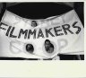 Members and staff of the Sydney Filmmakers Co-op protest about funding cuts outside the office of the Australian Film Commission in 1986.