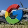 Signage outside Google’s new Bay View campus in Mountain View, California, US, on Monday, May 16, 2022. On Monday Google opened its newest campus near the San Francisco Bay shoreline a few miles east of its headquarters in Mountain View. Photographer: David Paul Morris/Bloomberg