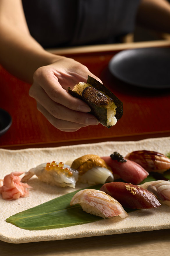 Choose from assorted nigiri.