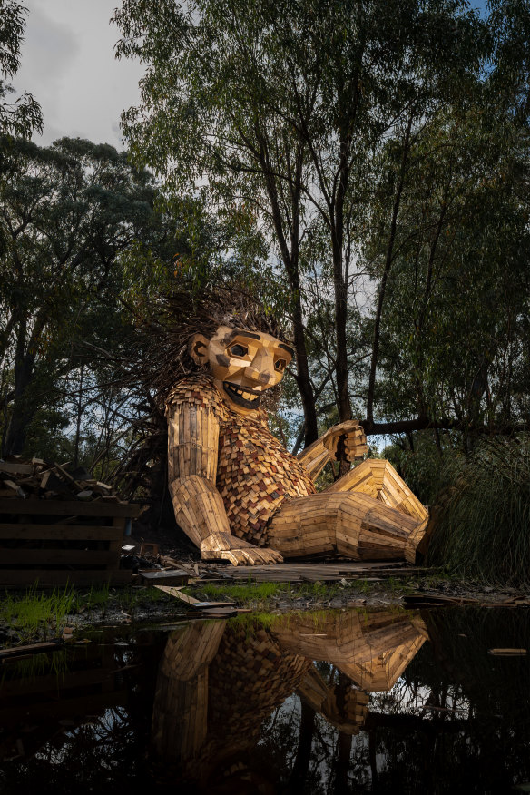 It took hundreds of hours to build this giant troll – so why did the artist hide it?