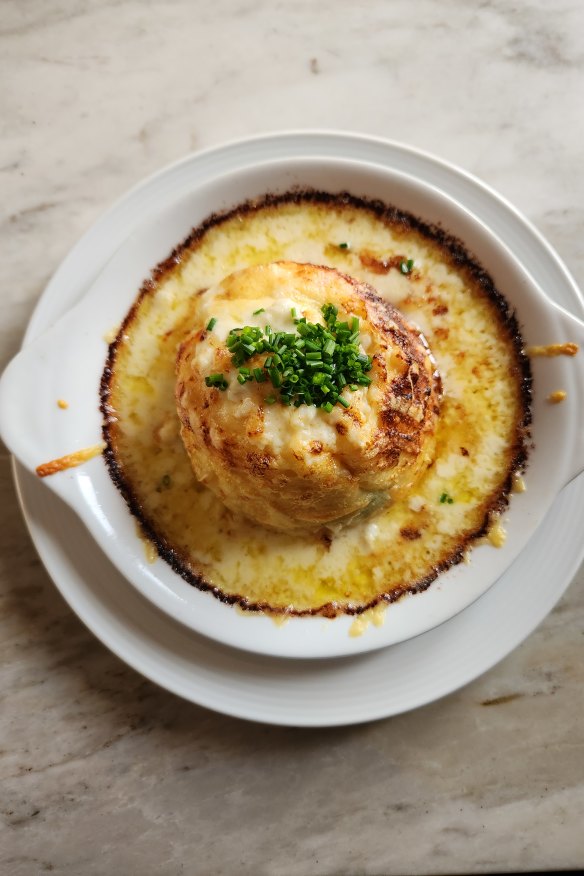 Blue swimmer crab soufflé.