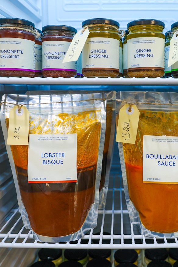 Select sauces, butters and dressings from the fridges.