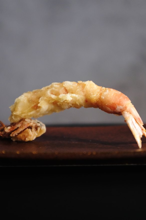 Tiger prawn tempura with tamarind yuzu salt.