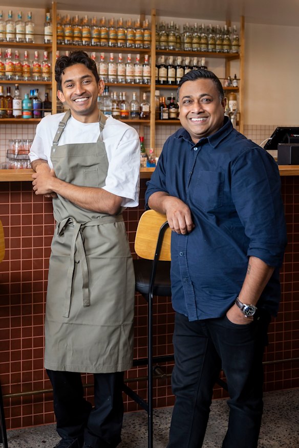 Good Food's Young Chef of the Year Viveik Vinoharan (left) and Dutch Rules founder Danny Perera.