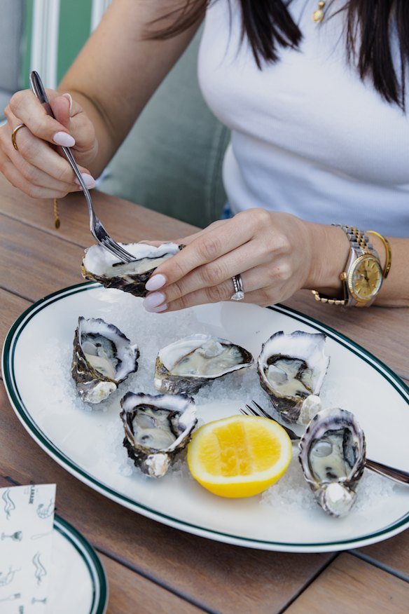 Oysters by the ocean.